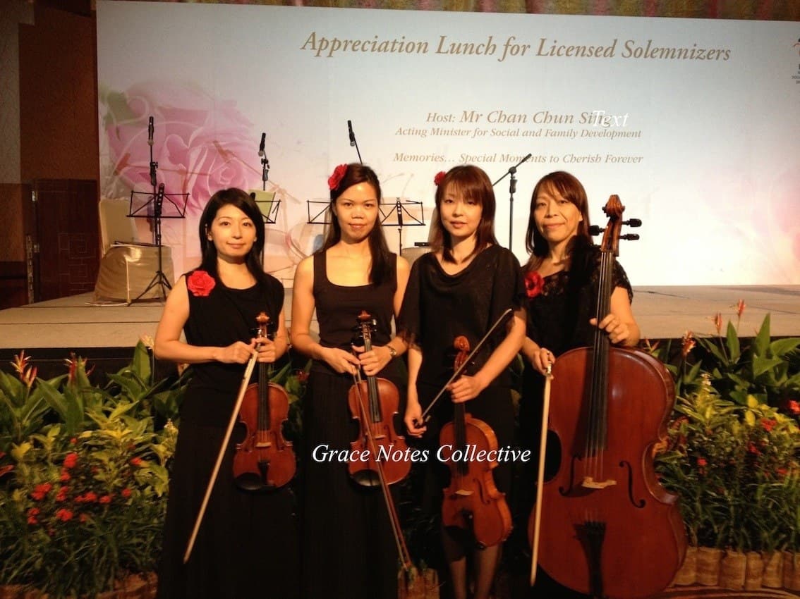 String quartet at an appreciation lunch